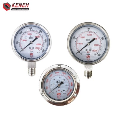 KENEH超高压压力表液压表双刻度注油表